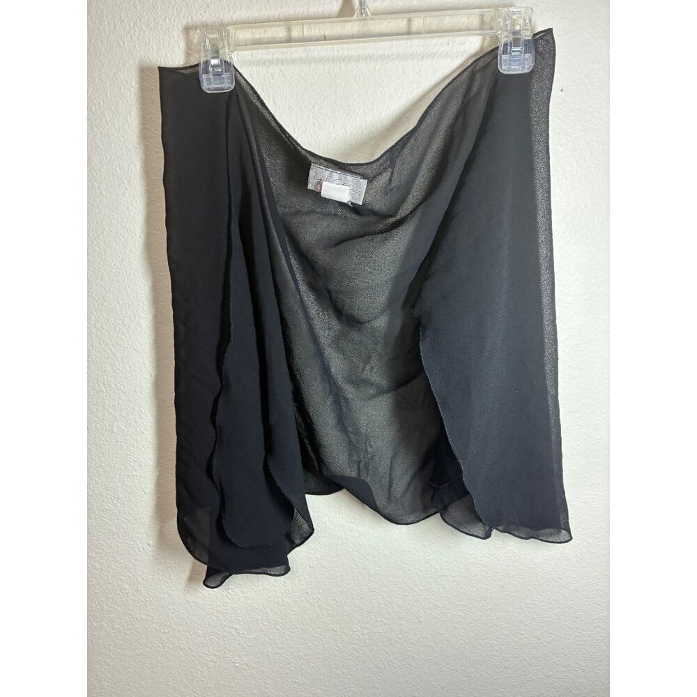 VTG J Valdi Sheer Swimsuit Cover Up Tie Skirt Beach Pool Summer One Size Black